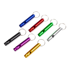 Portable lightweight colorful Key chain mini Survival aluminum alloy whistle for school, camping, hiking, outdoor activity
